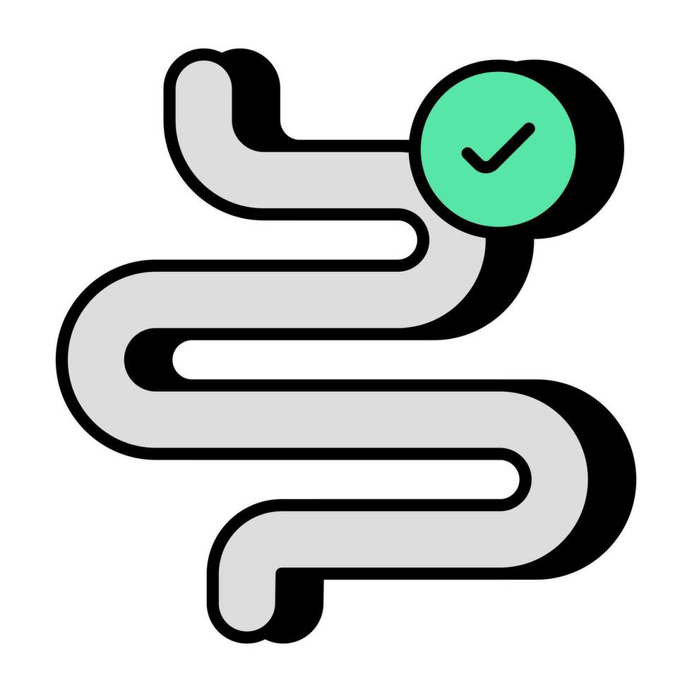 conceptuele vlak ontwerp icoon van darm vector