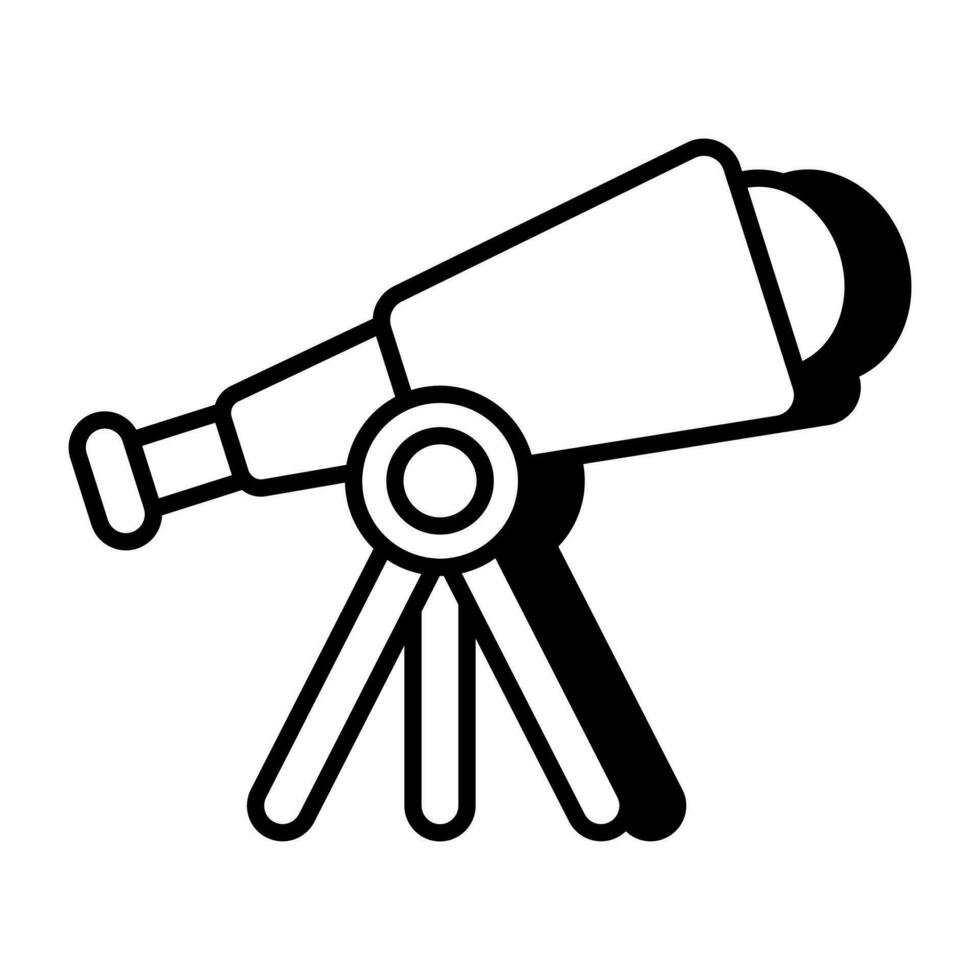 een pictogram van een ruimteonderzoekshulpmiddel, lineair ontwerp van telescoop vector