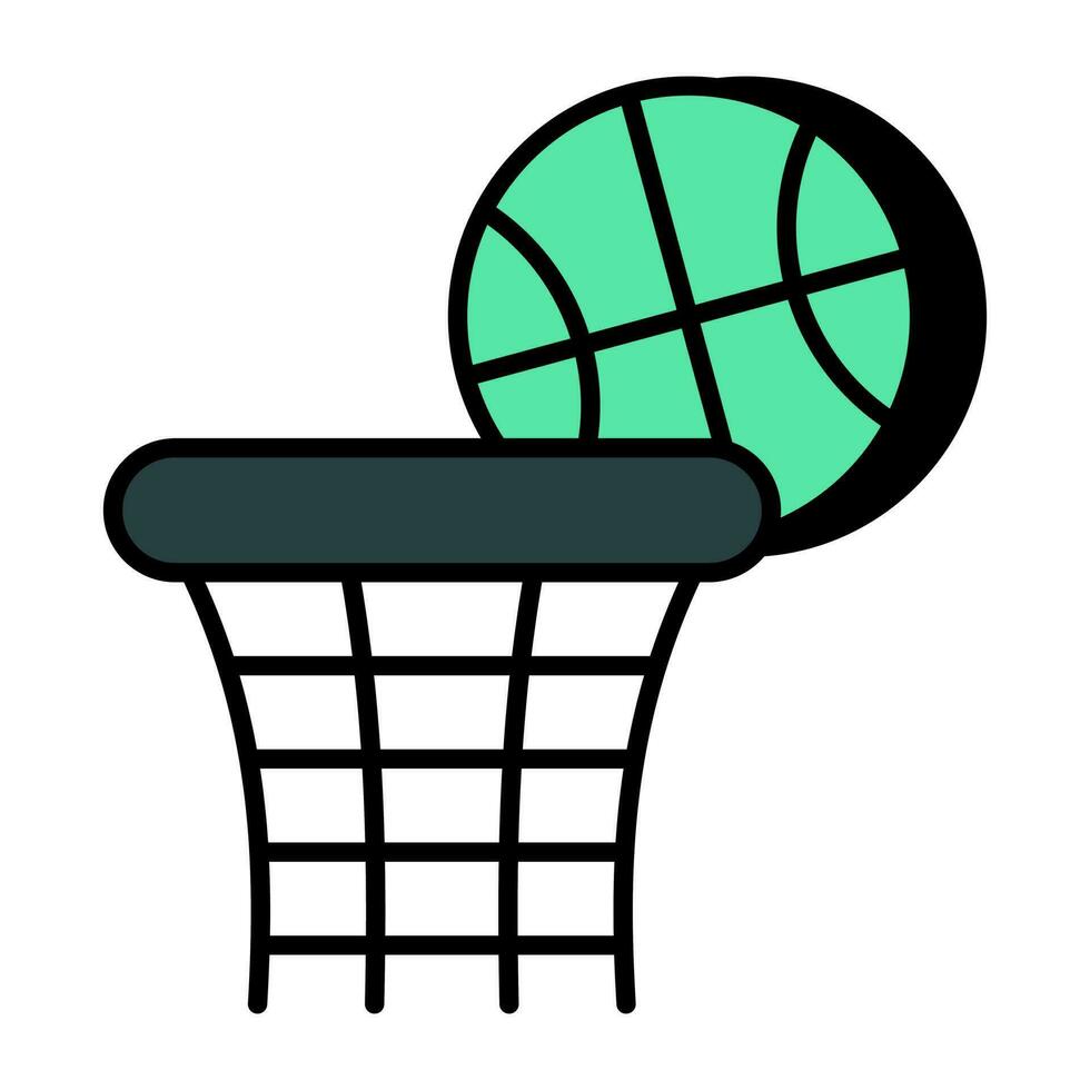 basketbal doel icoon in bewerkbare stijl vector