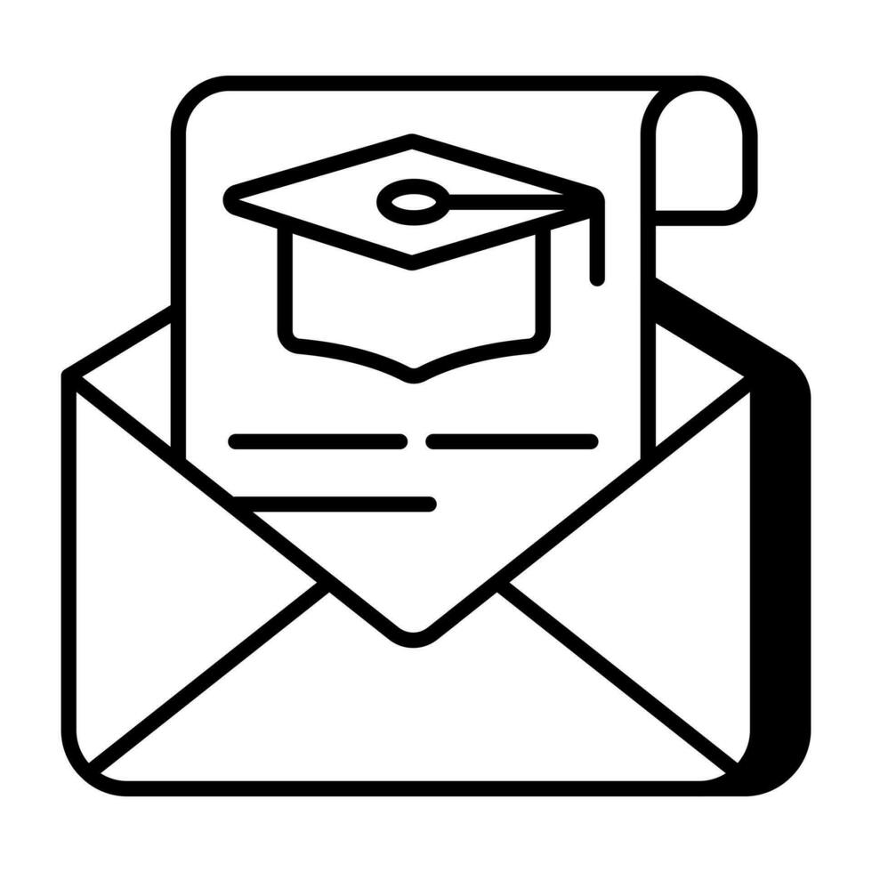 bewerkbare ontwerp icoon van leerzaam mail vector