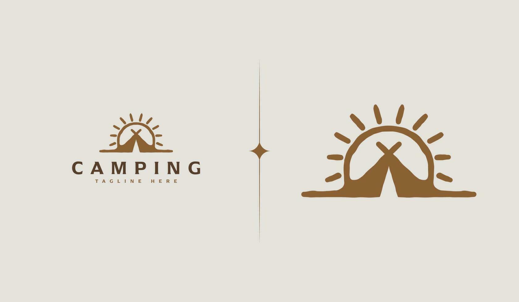 camping kamp logo. universeel creatief premie symbool. vector teken icoon logo sjabloon. vector illustratie