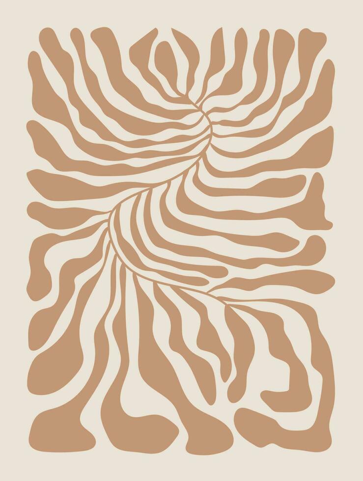 abstract botanisch kunst achtergrond vector. natuurlijk hand- getrokken patroon ontwerp met bladeren, takken. gemakkelijk hedendaags stijl geïllustreerd ontwerp voor kleding stof, afdrukken, omslag, banier, behang. vector