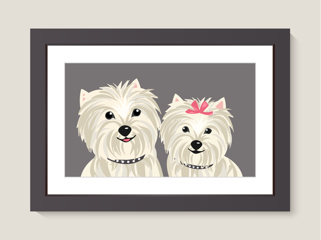 yorkshire terrier hond familieportret vector