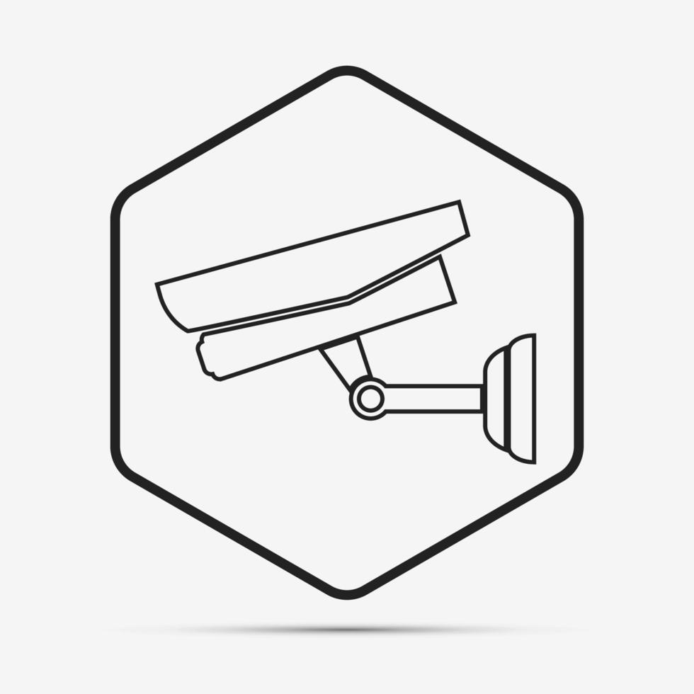 CCTV-camera geïsoleerd op een witte achtergrond met lange schaduw zwart, eenvoudig ontwerp style.vector illustratie vector