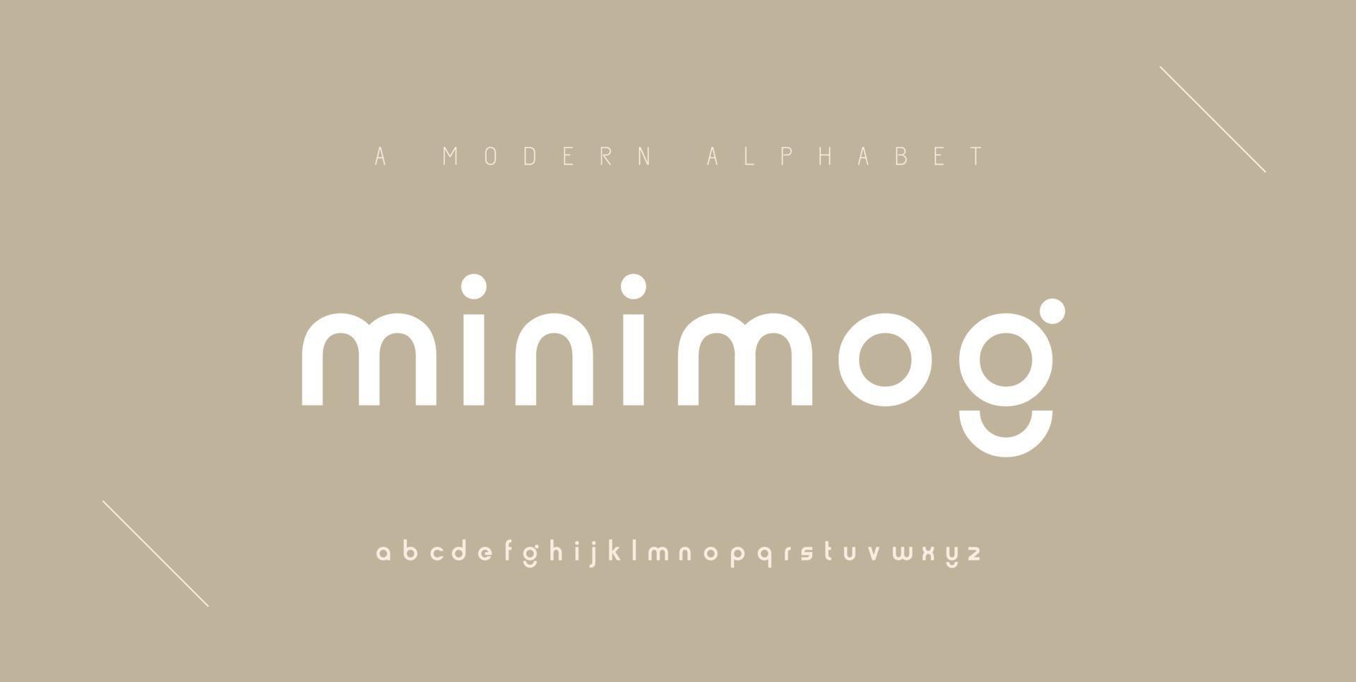 abstracte minimale moderne alfabetlettertypen. typografie minimalistisch stedelijk digitaal mode toekomstig creatief logo-lettertype. vector