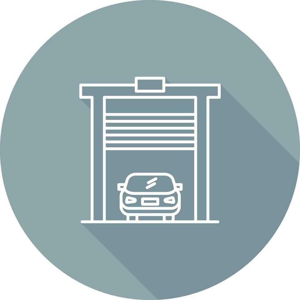 auto in garage vector icoon