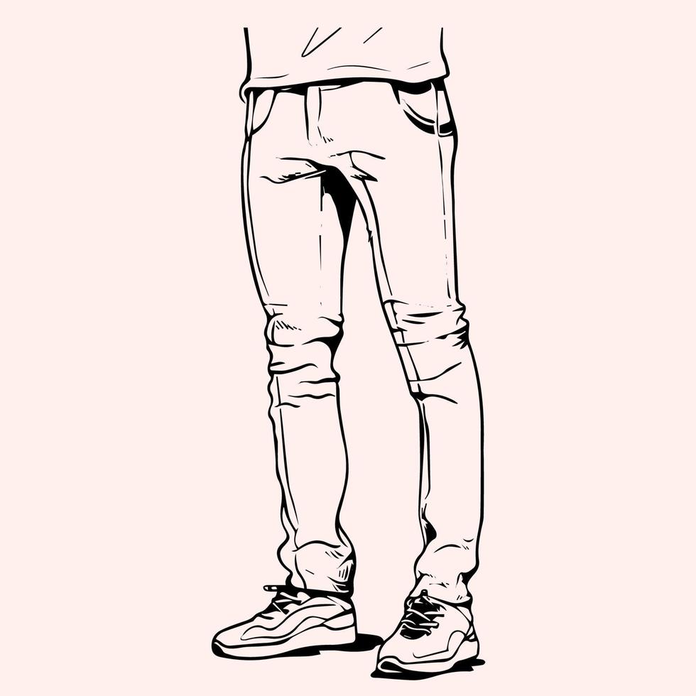 jongensstijl met jeans broek vectorillustratie vector
