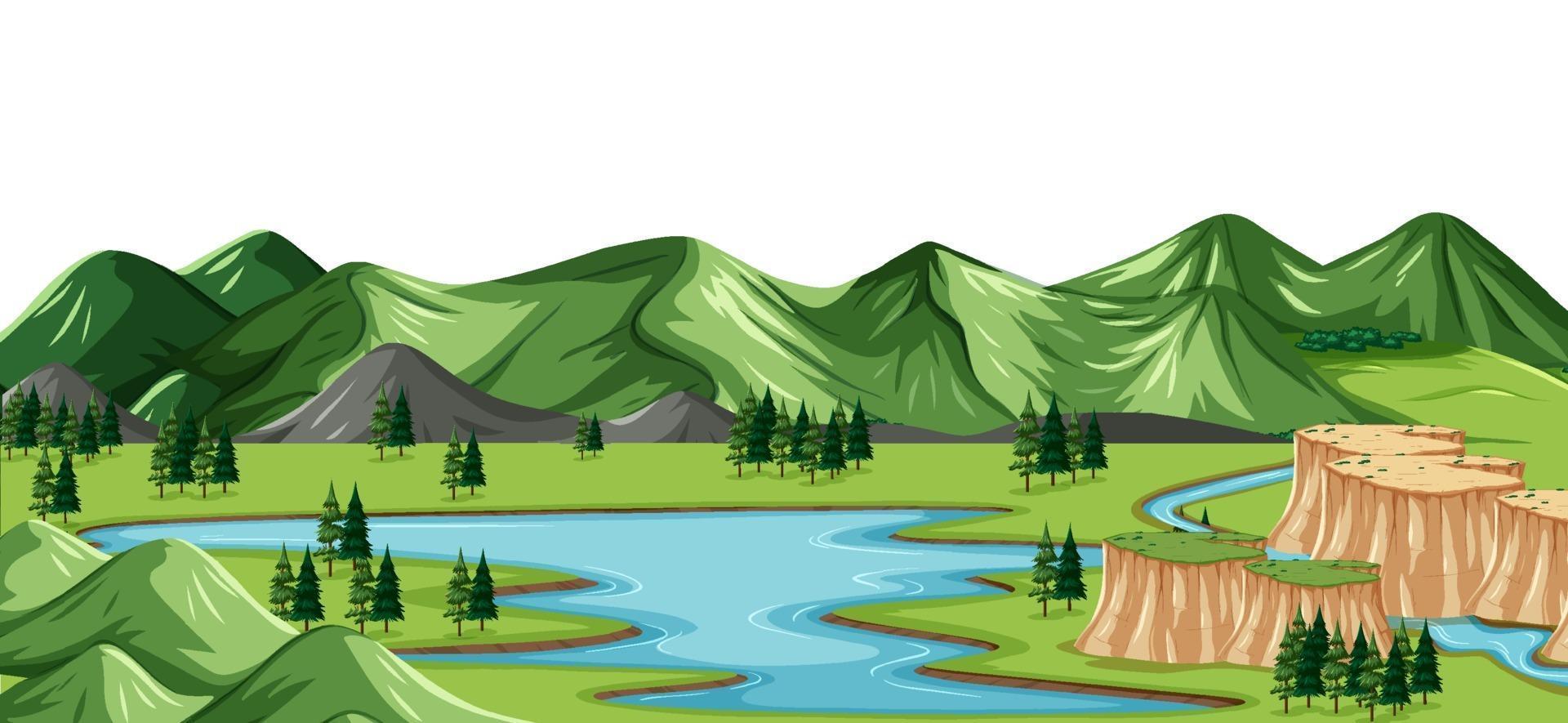 een groene natuur landschap-achtergrond vector
