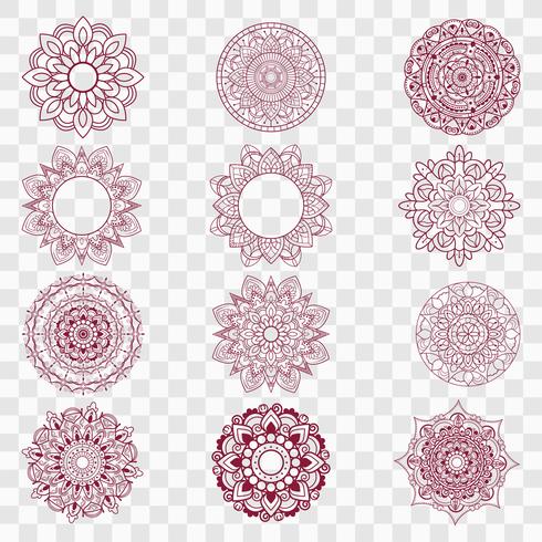 Moderne mandala-ontwerpen ingesteld vector