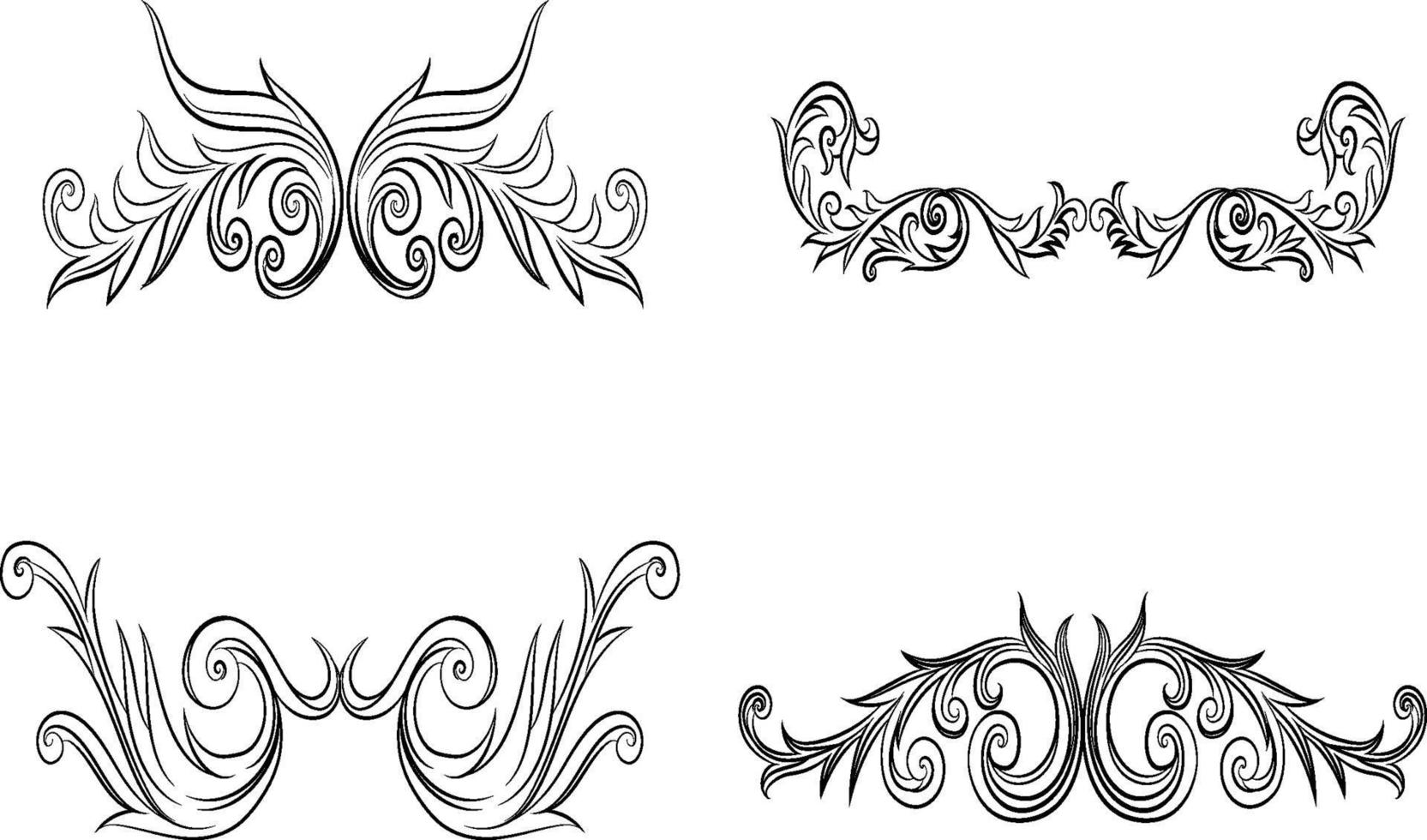 set vintage decoraties elementen vector