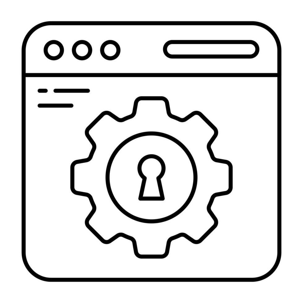 sleutelgat binnen uitrusting Aan webpagina, icoon van beveiligen web instelling vector