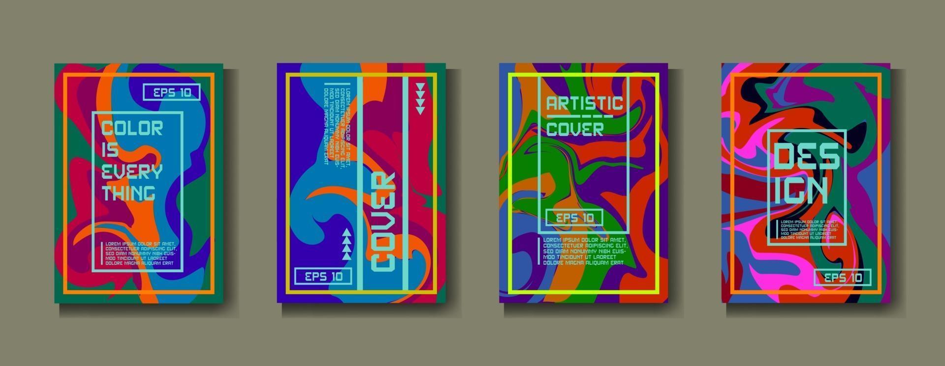 ontwerpsjabloon omslag, poster, brochure set. retro stijl. a4-formaat. eps 10 vector