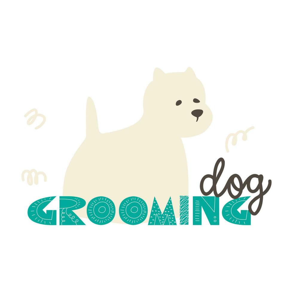 logo voor een huisdier uiterlijke verzorging studio. vlak vector illustratie voor hond uiterlijke verzorging salon.