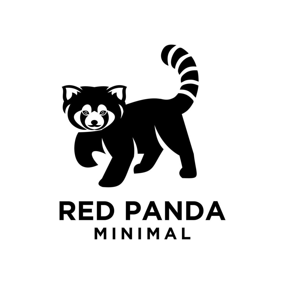 rode panda zwart logo pictogram ontwerp vector