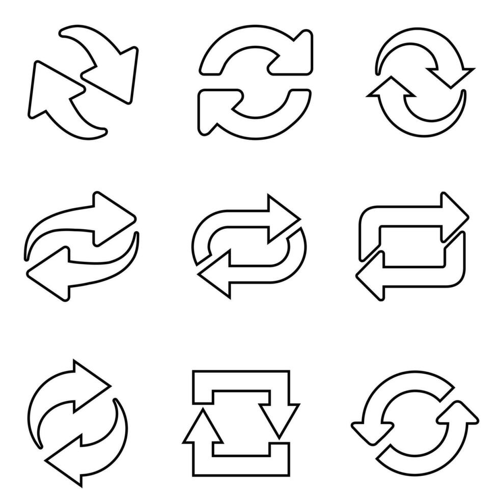 herladen icoon vector set. opnieuw instellen illustratie teken verzameling. bijwerken symbool of logo.