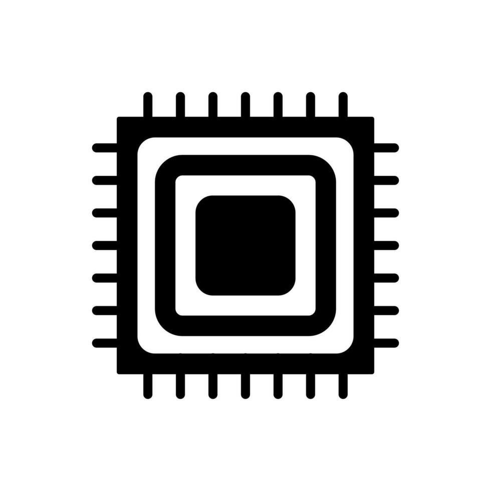 spaander vector icoon. microchip illustratie symbool. CPU teken. kern logo.