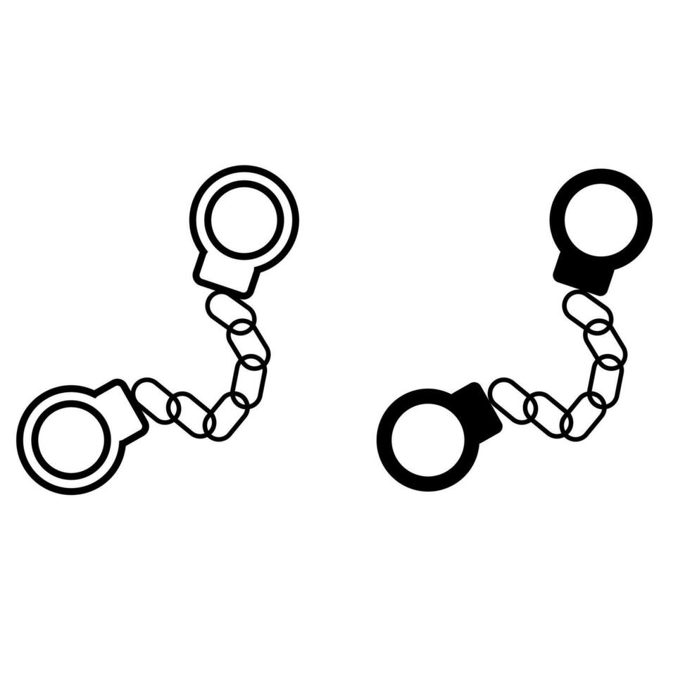 handboeien vector icoon set. Politie illustratie teken verzameling. crimineel symbool of logo.