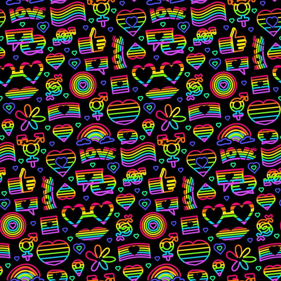 neon trots naadloos patroon verlichting vector