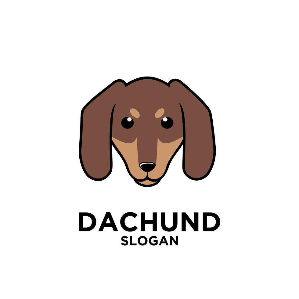 teckel hoofd hond logo vector