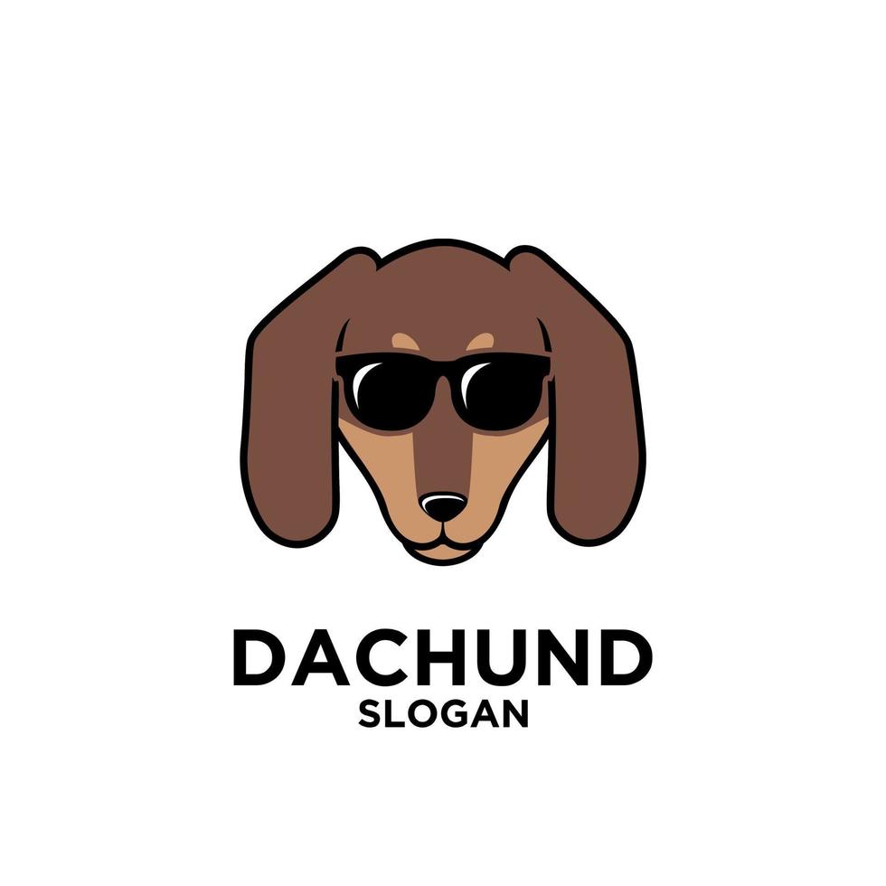 teckel hoofd hond logo vector