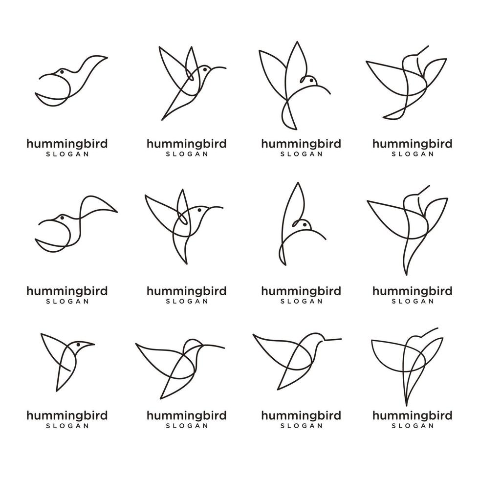 kolibrie lijn embleemontwerp pictogram vector