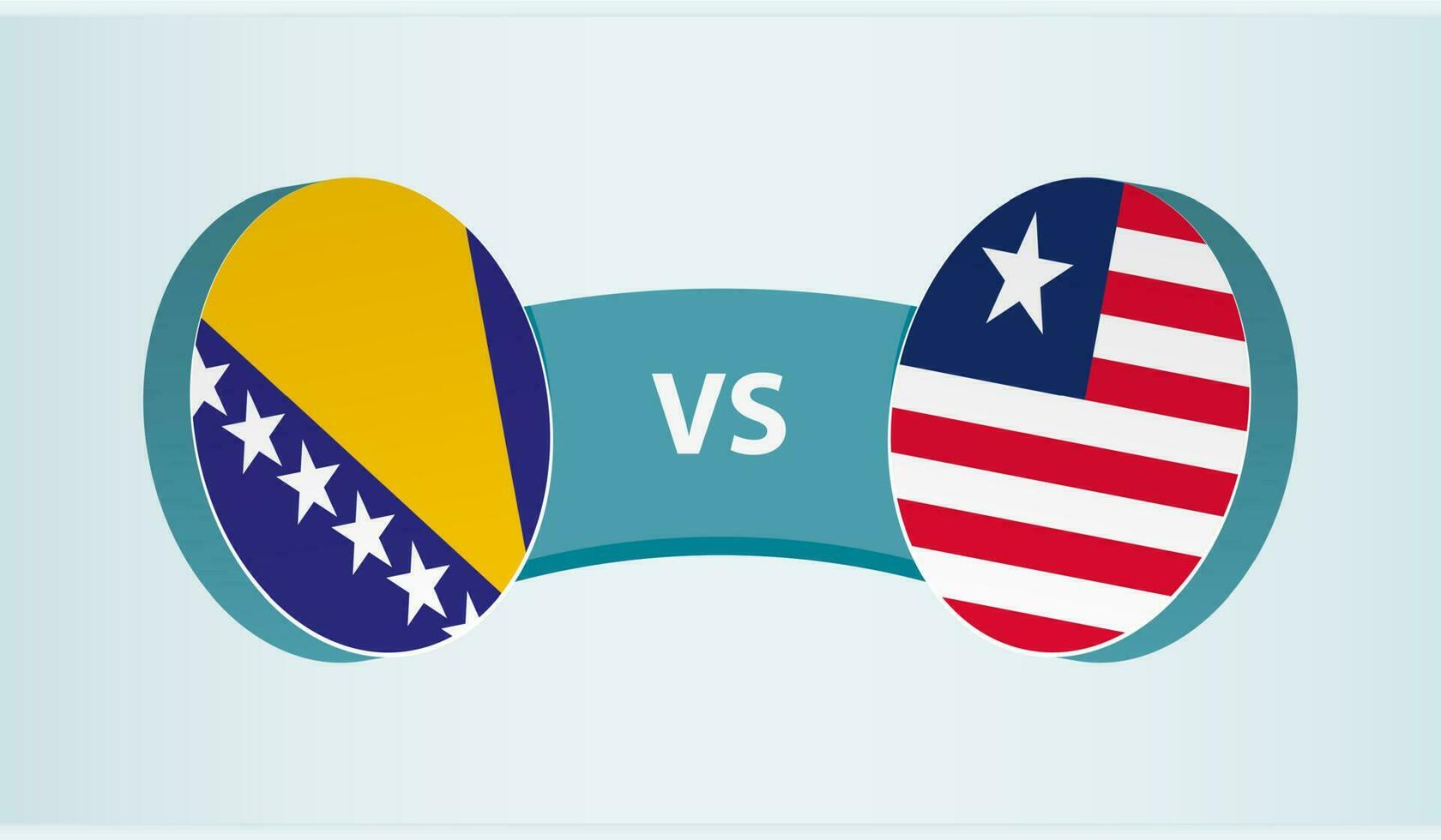 Bosnië en herzegovina versus Liberia, team sport- wedstrijd concept. vector