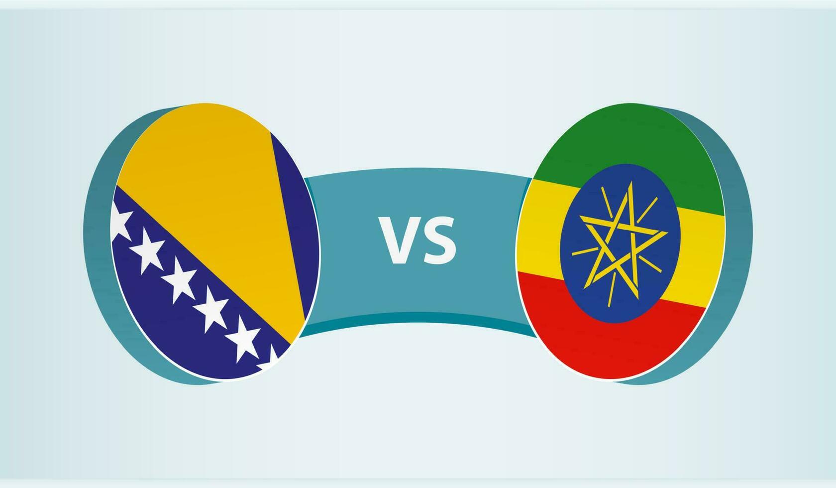 Bosnië en herzegovina versus Ethiopië, team sport- wedstrijd concept. vector