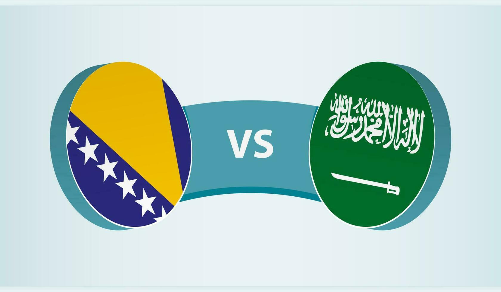 Bosnië en herzegovina versus saudi Arabië, team sport- wedstrijd concept. vector