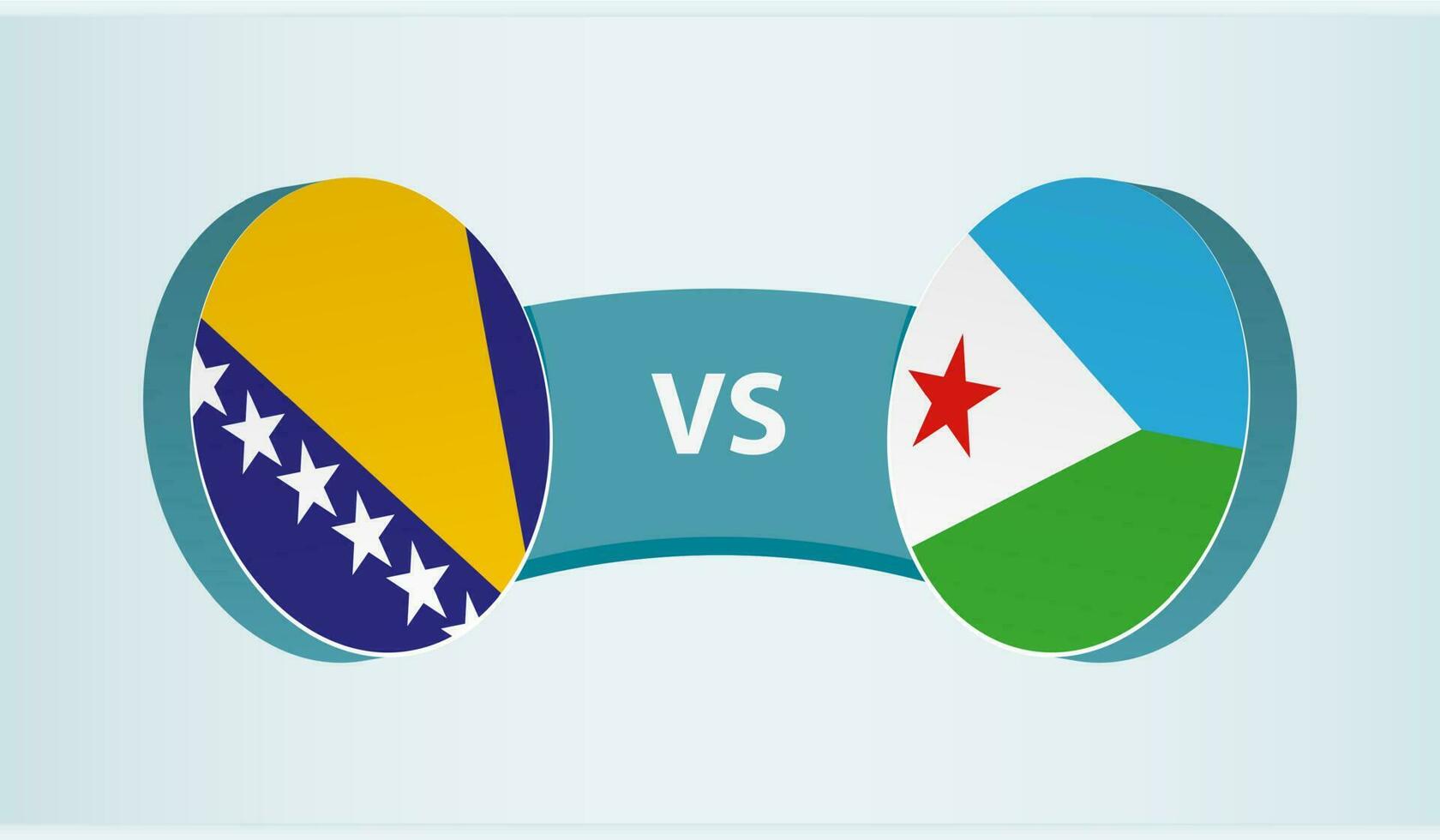 Bosnië en herzegovina versus Djibouti, team sport- wedstrijd concept. vector