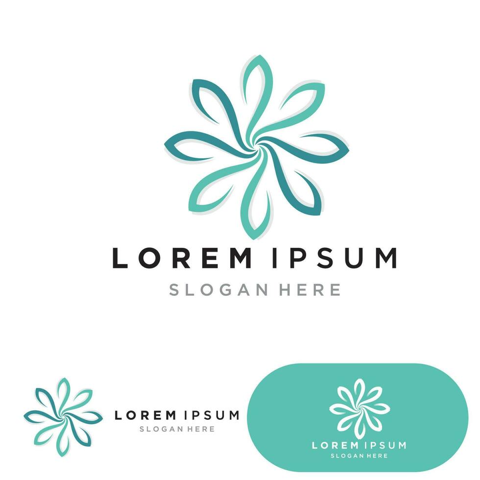 bloem logo. de circulaire logo. logo van de bloem. gestileerde bloem. bloemblaadjes. gemakkelijk logo. de merk naam embleem logo. mandala. logo boetiek. logotype voor schoonheid. logo voor bloem winkel. vector