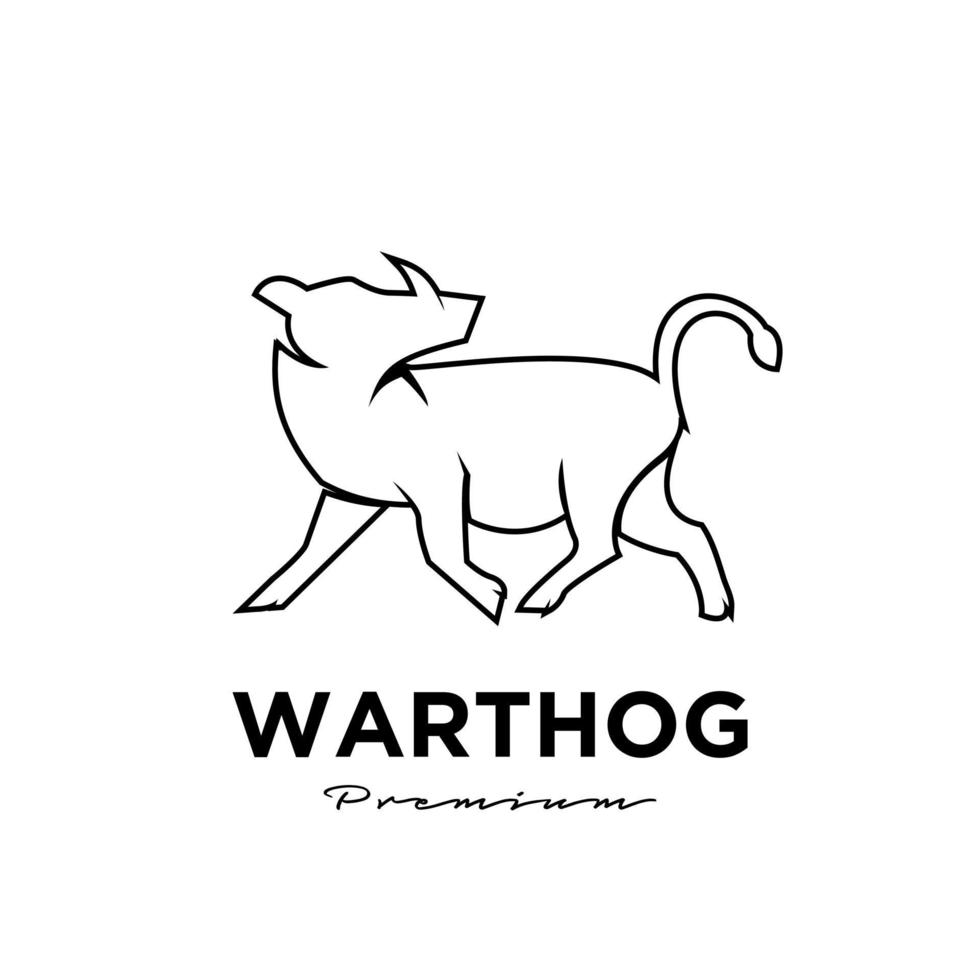 Wrattenzwijn eenvoudige lijn vector logo afbeelding ontwerp