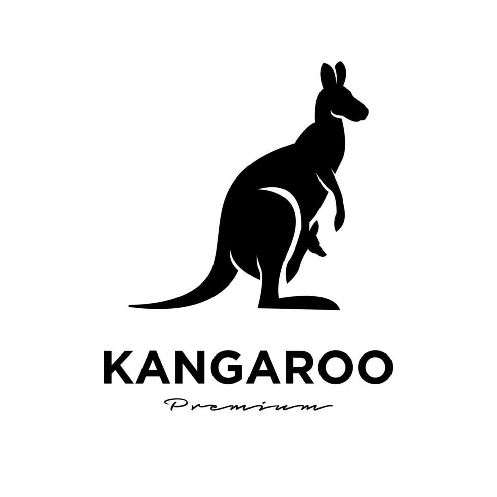 Kangoeroe wallaby logo vector pictogram premium illustratie