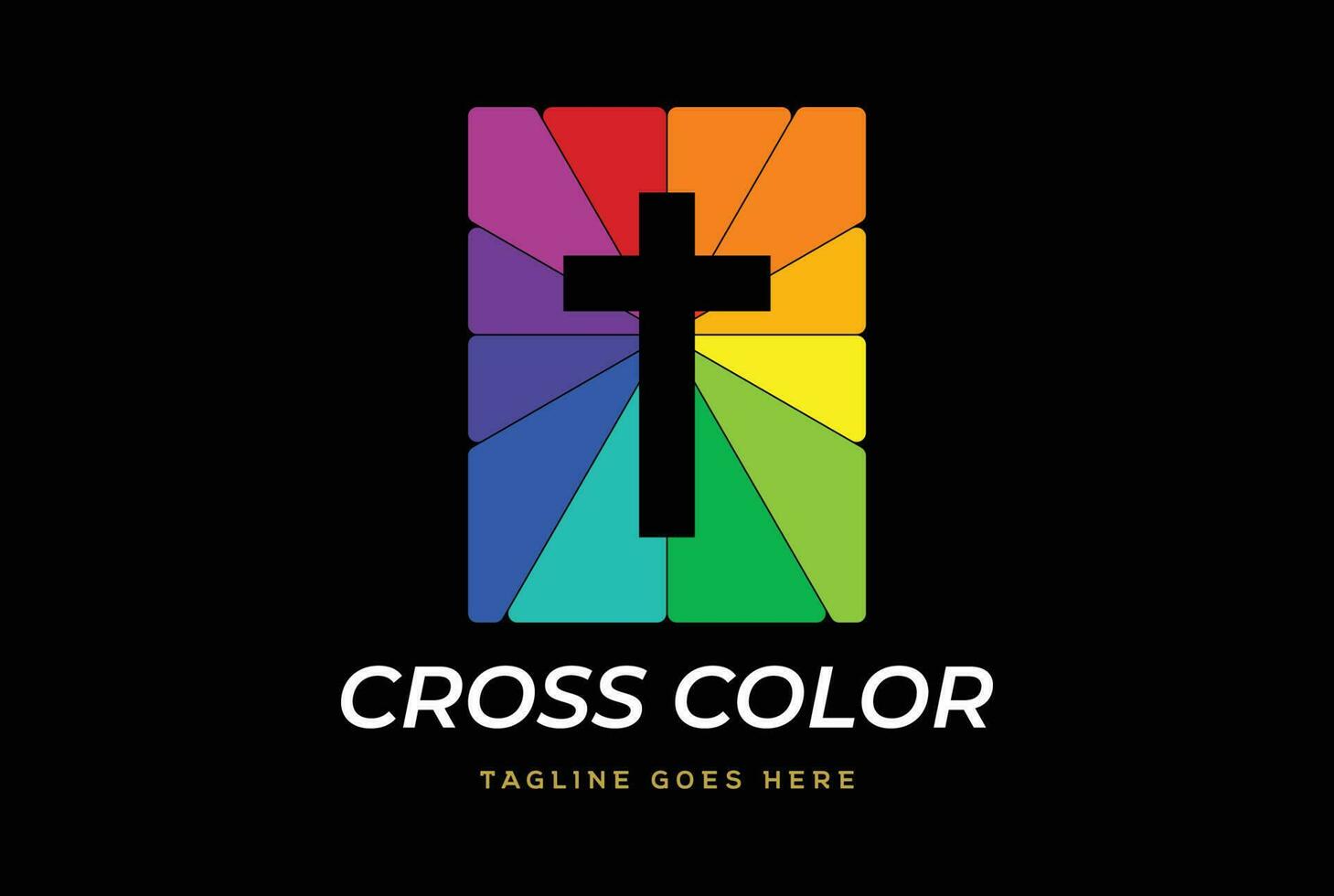 kleurrijk heilig Jezus kruis christen Katholiek Bijbel logo ontwerp vector