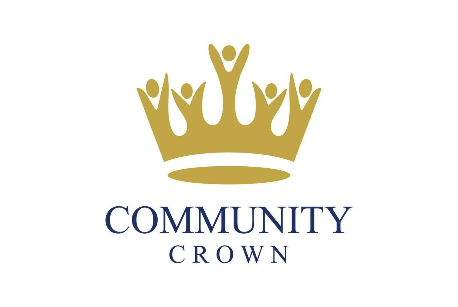 gouden menselijk kroon voor eenheid verscheidenheid gemeenschap liefdadigheid fundament logo ontwerp vector