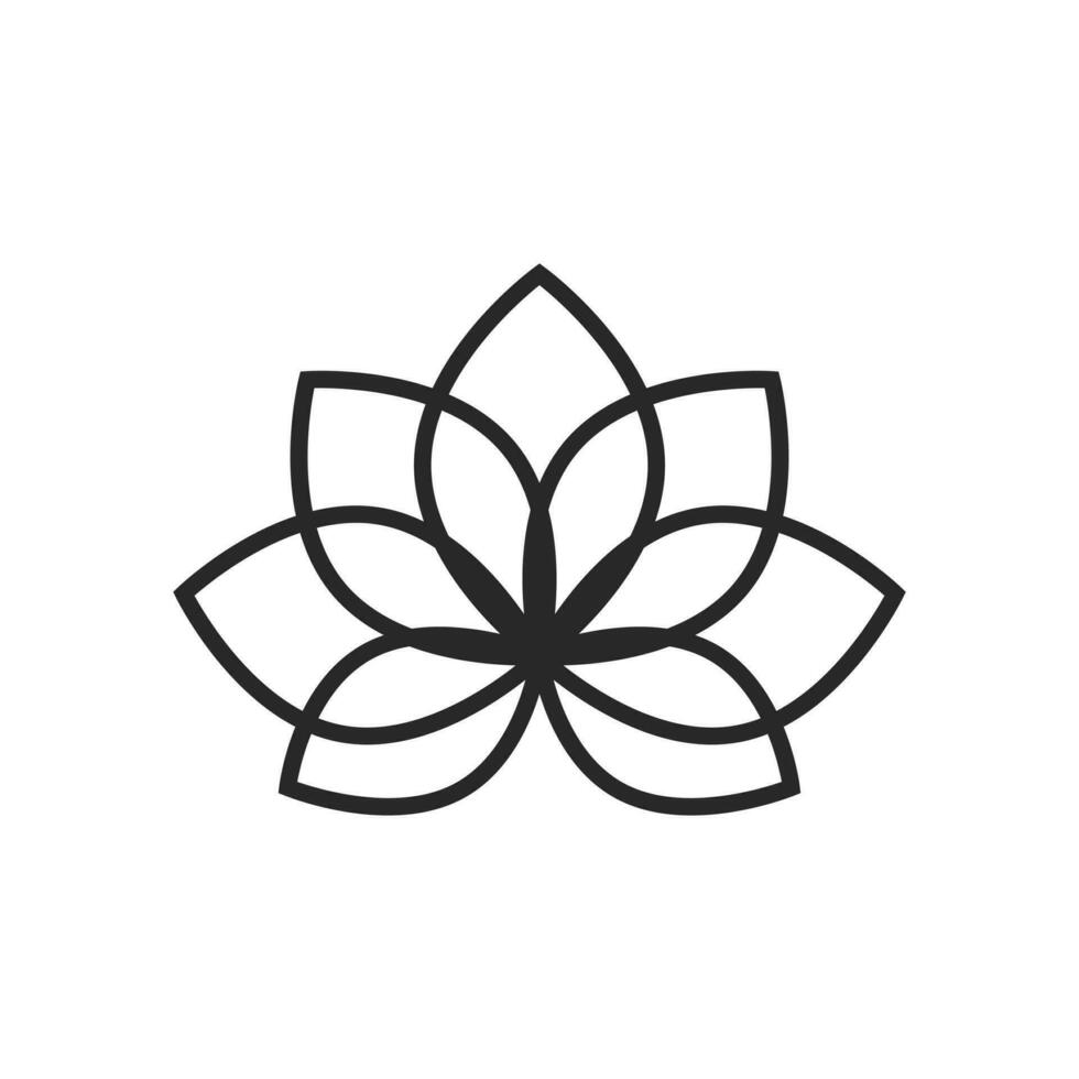 grafisch lotus bloem in lijn kunst stijl. geïsoleerd vector bloemen element. grafisch symbool logo of tatoeëren