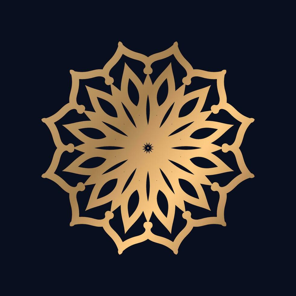 goud kleur Islamitisch patroon mandala ontwerp achtergrond vector