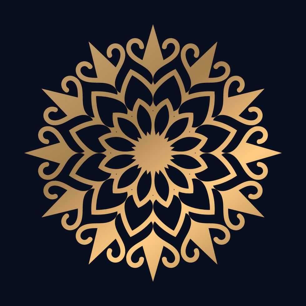 mandala achtergrond met abstract gouden arabesk patroon goud kleur vector