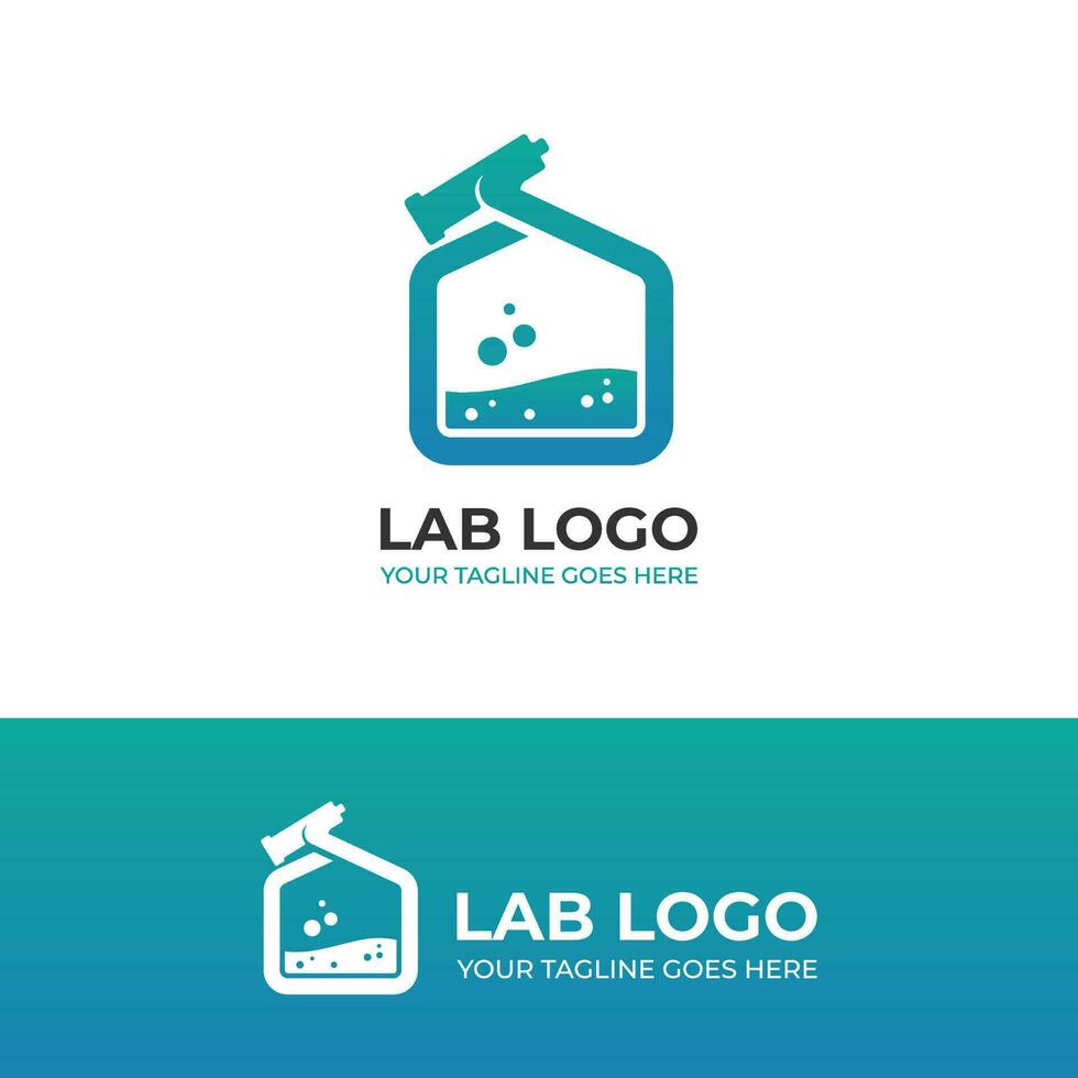 laboratorium en microscoop logo vector ontwerp, Gezondheid logo ontwerp, chemie logo, wetenschap logo, Onderzoek