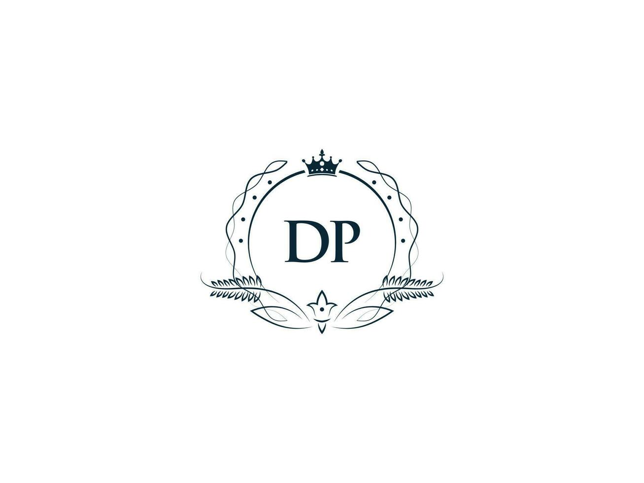 eerste dp vrouwelijk logo, creatief luxe kroon dp pd brief logo icoon vector