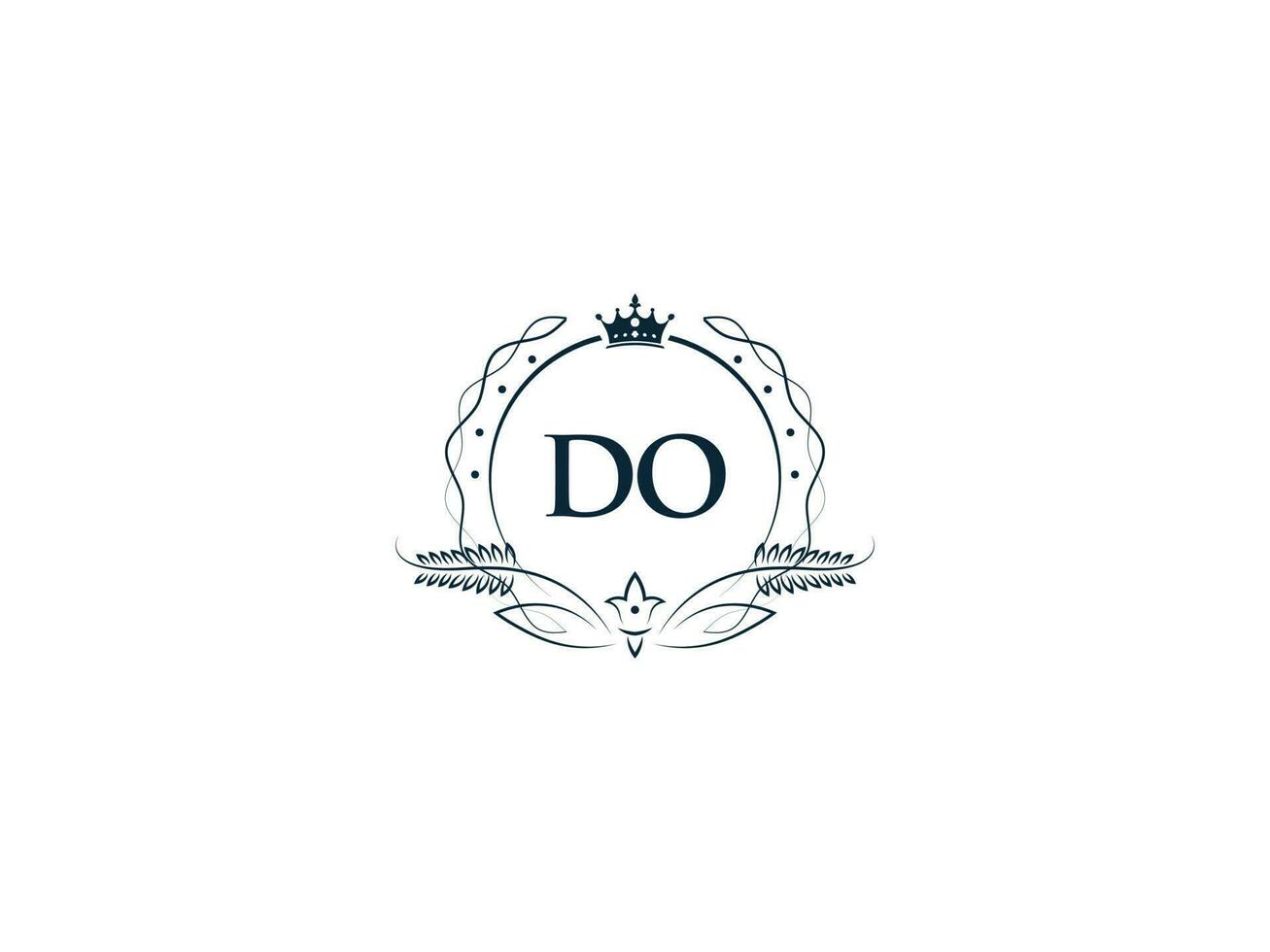 eerste Doen vrouwelijk logo, creatief luxe kroon Doen od brief logo icoon vector