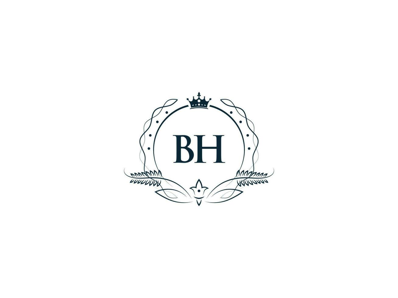 professioneel bh luxe bedrijf logo, vrouwelijk kroon bh hb logo brief vector icoon