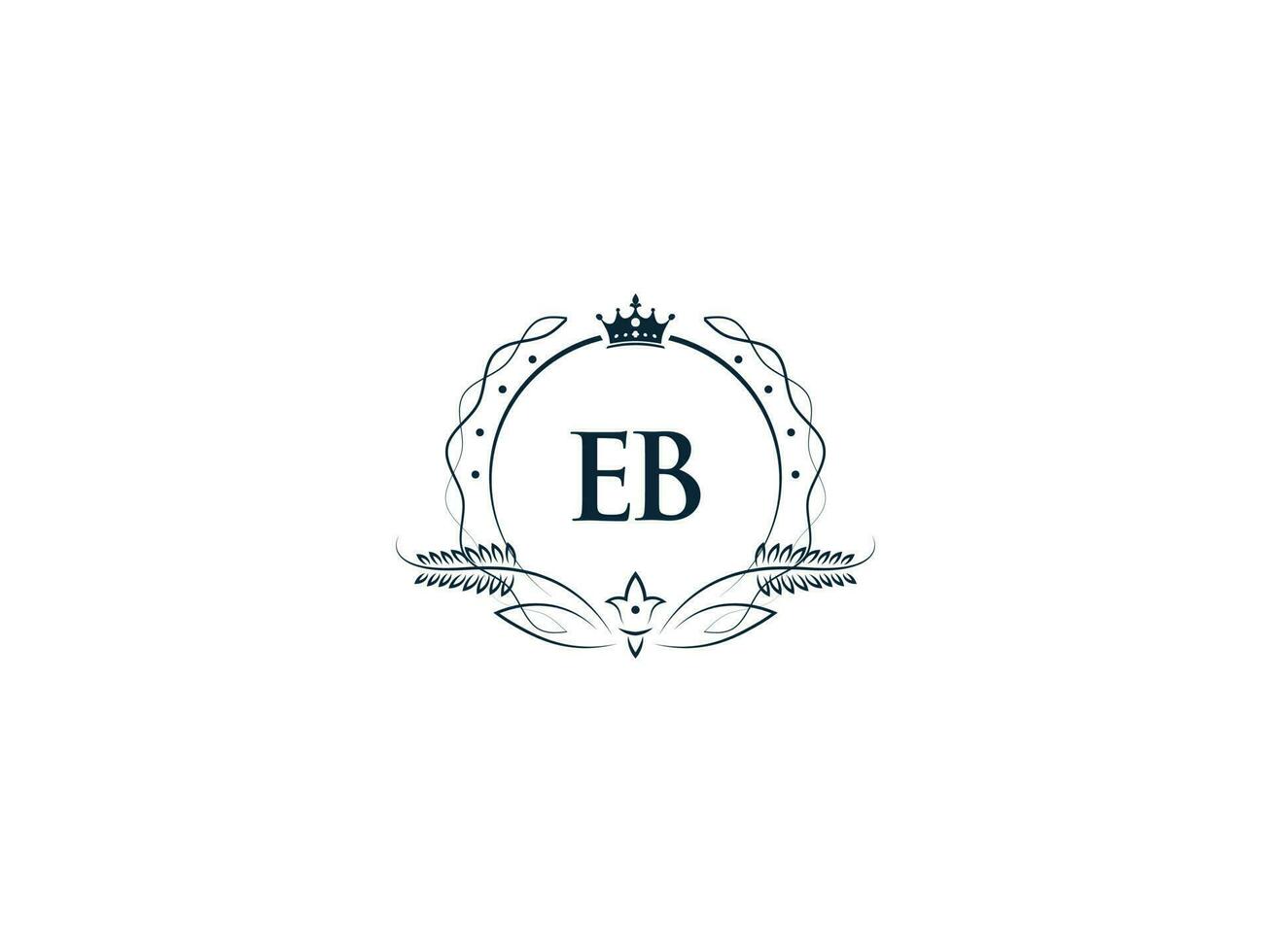minimaal eb logo icoon, luxe kroon eb worden vrouwelijk brief logo icoon vector