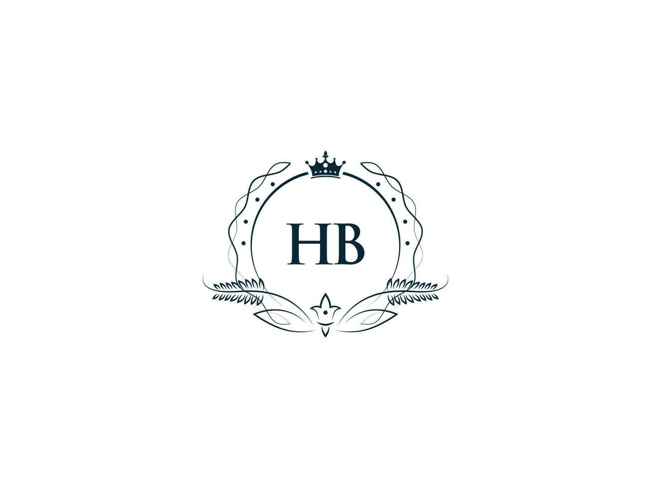 vrouwelijk kroon hb koning logo, eerste hb bh logo brief vector kunst