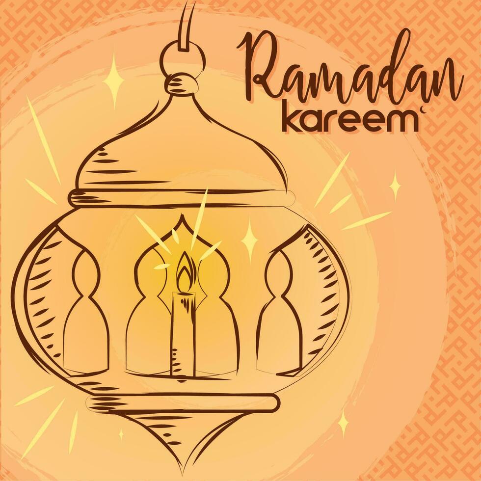 schetsen van een Arabisch lamp gekleurde Ramadan kareem vector illustratie