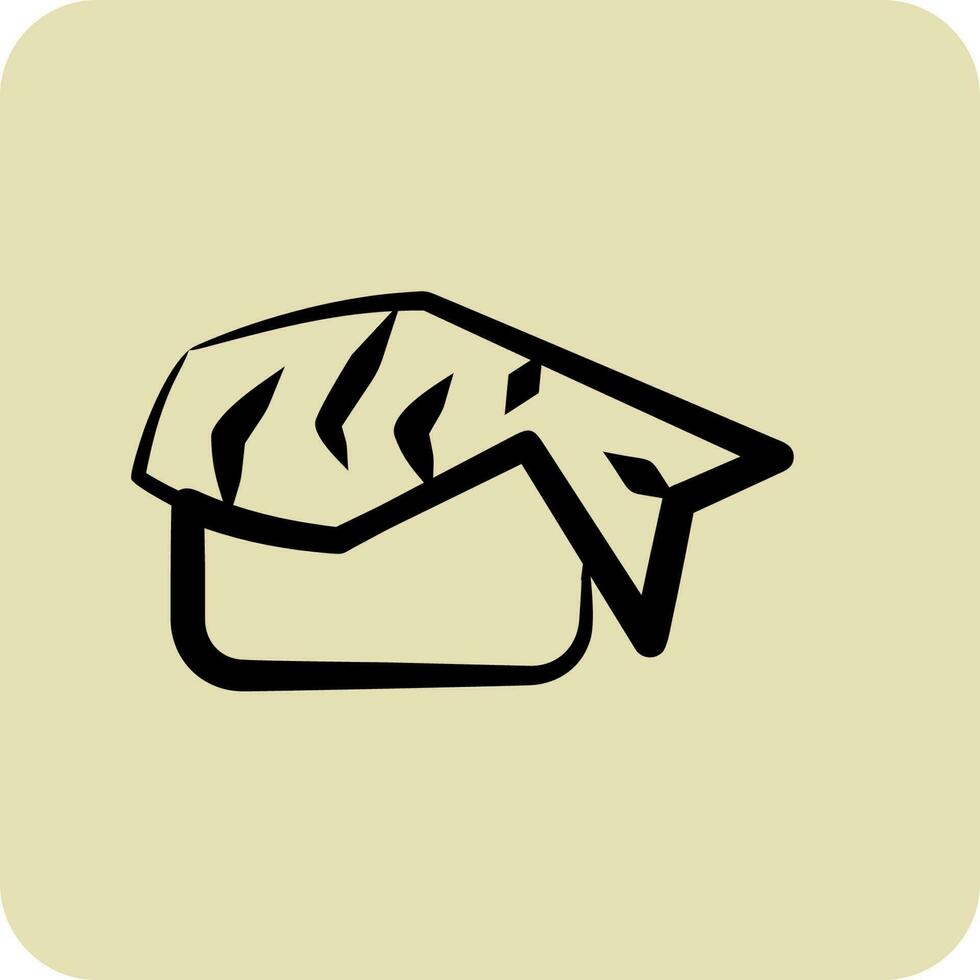 icoon sushi. geschikt voor Japans symbool. hand- getrokken stijl. gemakkelijk ontwerp bewerkbaar. ontwerp sjabloon vector