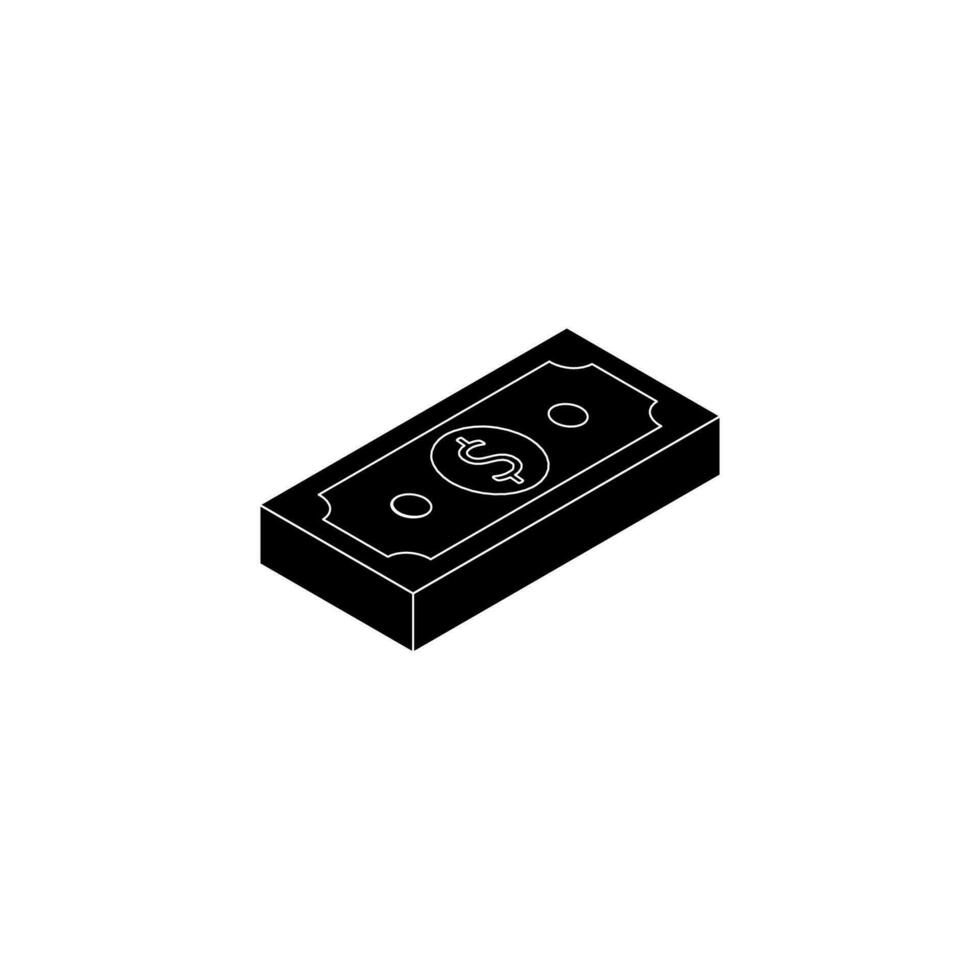 dollar geld - wit schets icoon vector isometrisch. vlak stijl vector illustratie.
