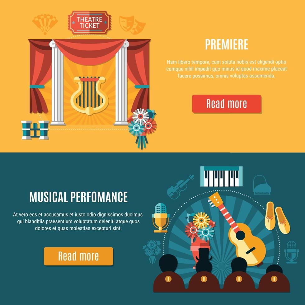 theater banner instellen vectorillustratie vector