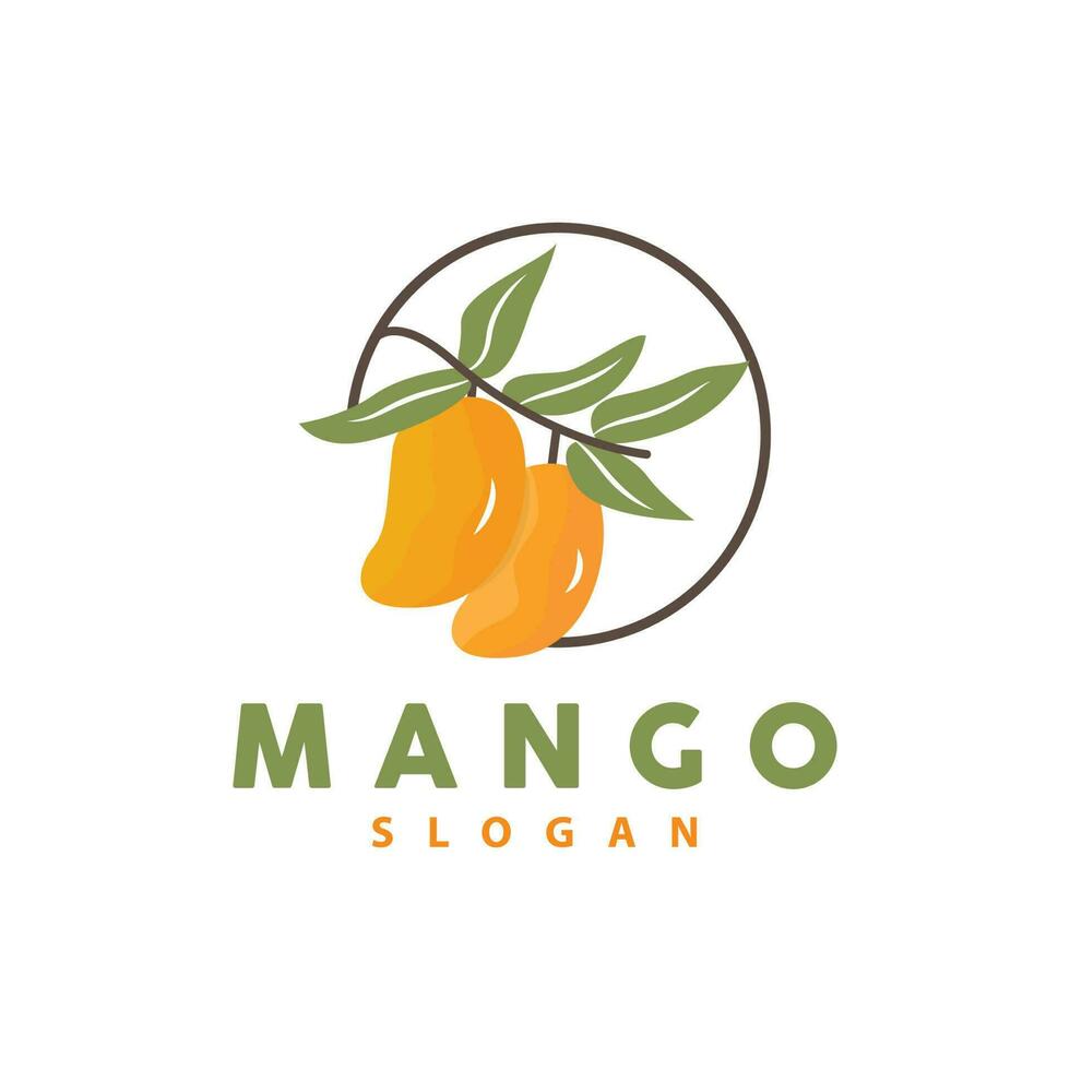 mango logo, fruit ontwerp gemakkelijk minimalistische stijl, fruit sap vector, icoon symbool illustratie vector