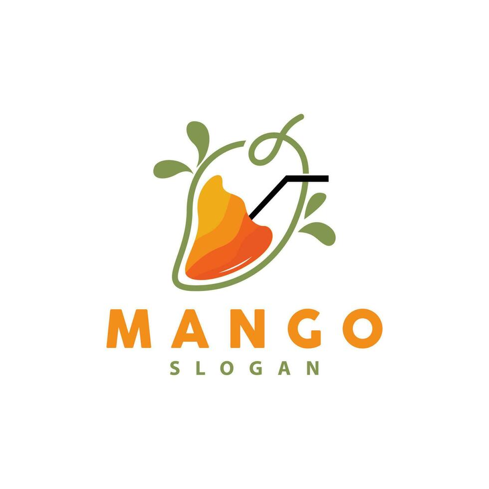 mango logo, fruit ontwerp gemakkelijk minimalistische stijl, fruit sap vector, icoon symbool illustratie vector