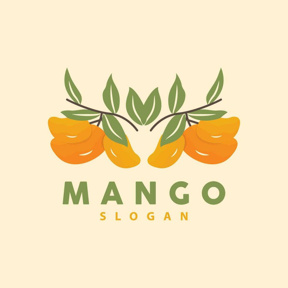 mango logo, fruit ontwerp gemakkelijk minimalistische stijl, fruit sap vector, icoon symbool illustratie vector